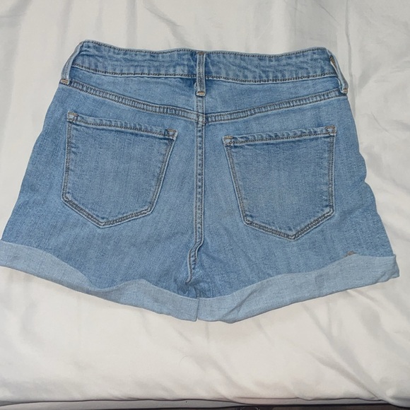 Old Navy High-rise Secret Slim Pockets Distressed Ripped Denim Jean shorts 2 - Picture 2 of 4